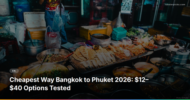 Cheapest Way Bangkok to Phuket 2026: $12–$40 Options Tested